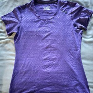 Women's Purple Under Armour Heat Gear Short Sleeve Shirt